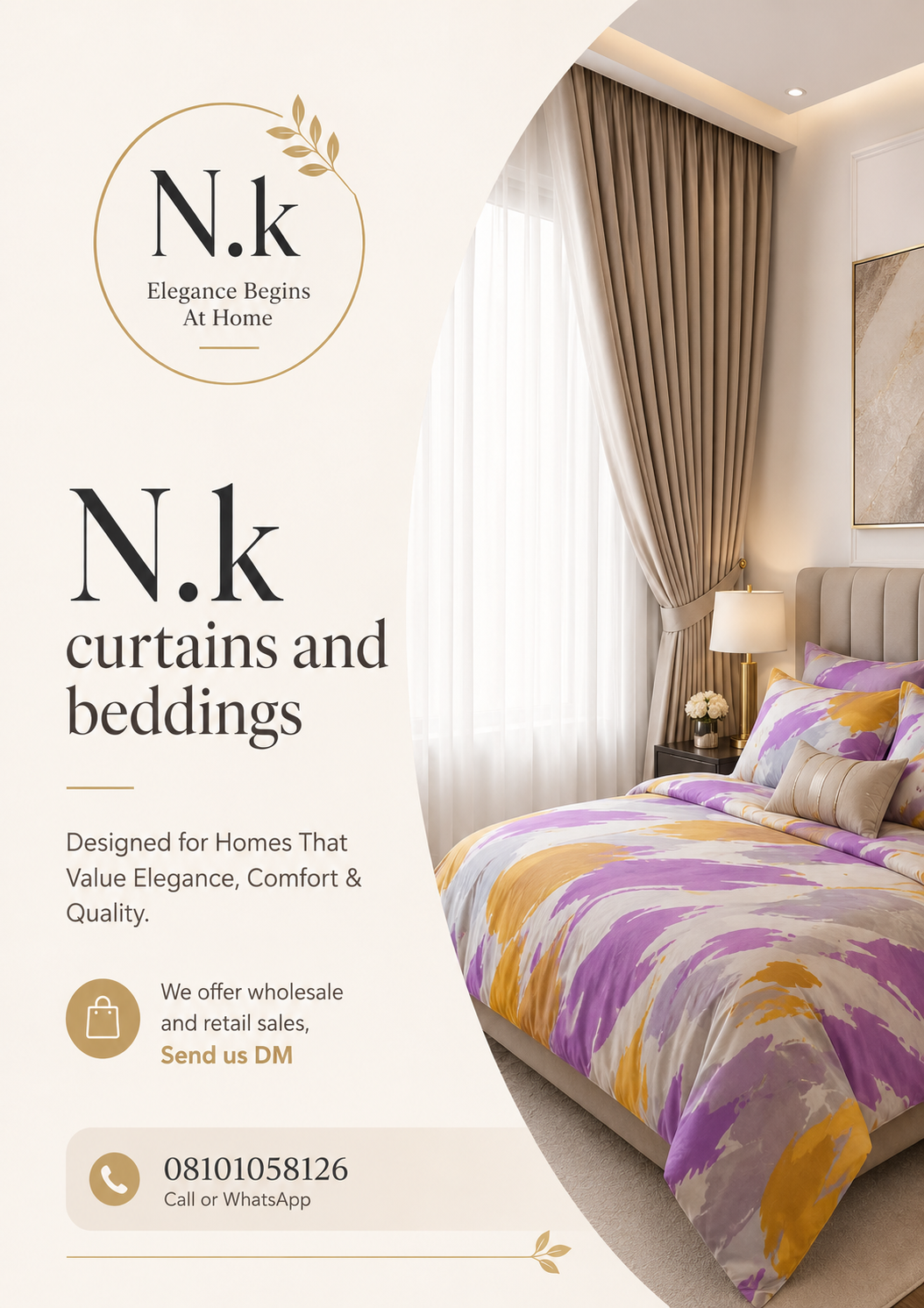 N.k curtains and beddings cover